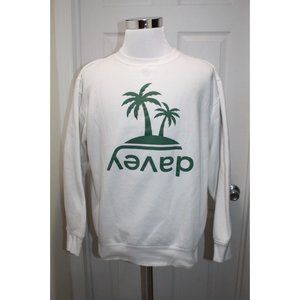 Palm Davey x Union LA Sweatshirt White w Green upside down signature graphic XL